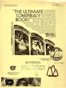 Maqueta del afiche de "Illuminatus!" por Greg Hill, fundador del Discordianismo.